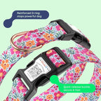 Airtag Dog Collar,with Waterproof airtag Holder，Original Stylish Cute Pattern Design.QR Code ID Buckle，Comfortable Soft Cotton for Small Medium Large Dogs