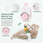 Interactive Cat Toy for Indoor Cats, Automatic Hanging Cat Toy with 5 Refill Teasers, USB-C Rechargeable Self Play Cat Toy, Door Kitten Toy for Exercise, Boredom Relief and Cat Enrichment (White)