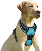 BARKBAY No Pull Dog Harness Front Clip Heavy Duty Reflective Easy Control Handle for Large Dog Walking(Blue,XS)