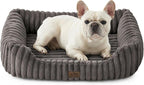 COZY KISS Orthopedic Pet Bed for Small Dogs & Cats - Washable Rectangle Pet Bed with Anti-Slip Bottom, Soft Calming Cat & Puppy Bed for Indoor Pets (30"x23"x7", Grey)