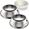 Kinn Kleanbowl Pet Bowl Stainless Steel Frame, 8 oz (Pack of 2) | Compostable Refills, Spill-Proof Stable, Disposable, No Plastic