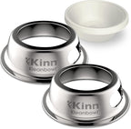 Kinn Kleanbowl Pet Bowl Stainless Steel Frame, 8 oz (Pack of 2) | Compostable Refills, Spill-Proof Stable, Disposable, No Plastic