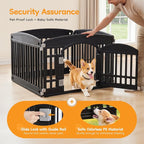 NEWBULIG Dog Playpen 4-Panel, 24IN Puppy Playpen, Stable Dog Play Pen Indoors/Outdoor with Secure Locking Door, Plastic Pet Fence for Small & Medium Dogs