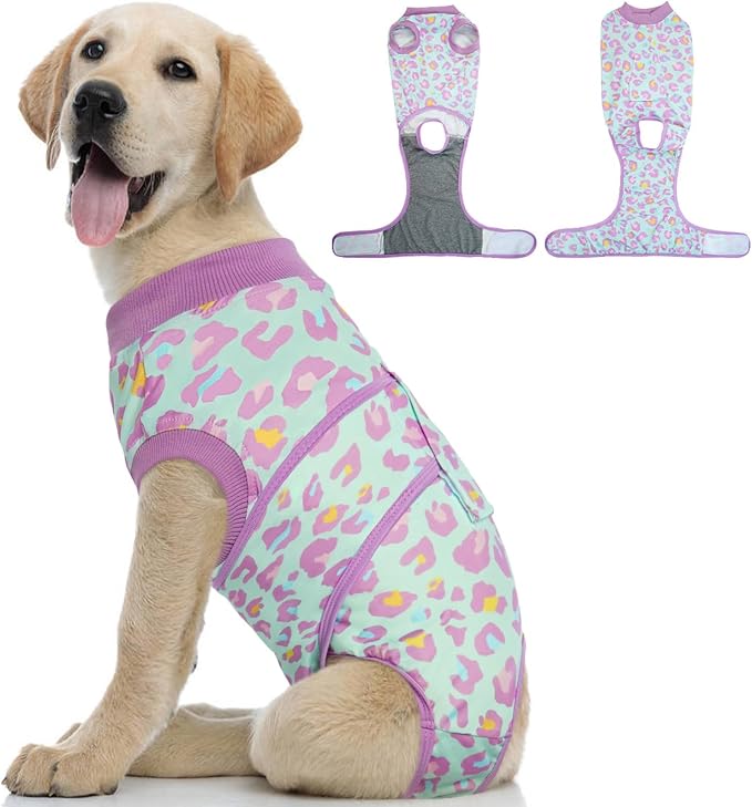 Kuoser Dog Recovery Suit After Surgery, Spay Neuter Surgical Suit for Dogs | Post Surgery Anti-Licking Dog Onesie Protects Wounds and Incisions, E-Collar & Cone Alternative Bodysuit for Female Male Dogs