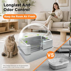 Stainless Steel Cat Litter Box with Metal Lid,Anti-Urine Leakage,High Side