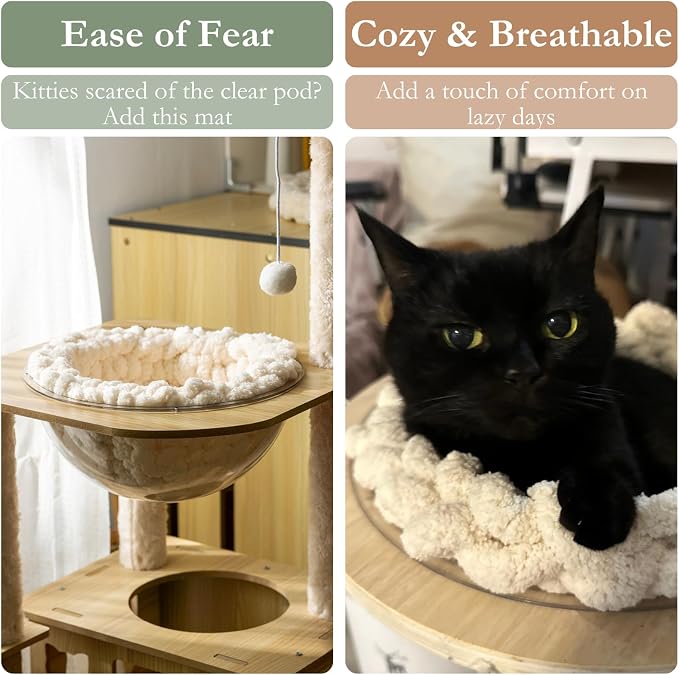 Cat Kneading Mat, Handmade Round Cushion Bed Pad Kittens (Pink, S) | Plush breathable surface, Tree platform, Crate insert, Sofa layer, Floor blanket, Comfort zone, Restful nap station, Washable