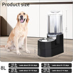 Sfozstra 8L Raised Pet Water Dispenser: Large Breed Comfort | Gravity Fed /304 Stainless Steel Bowl/No Filter Replacement/ Spill Resistant Base /Dishwasher Safe / Kitchen Living Room Use
