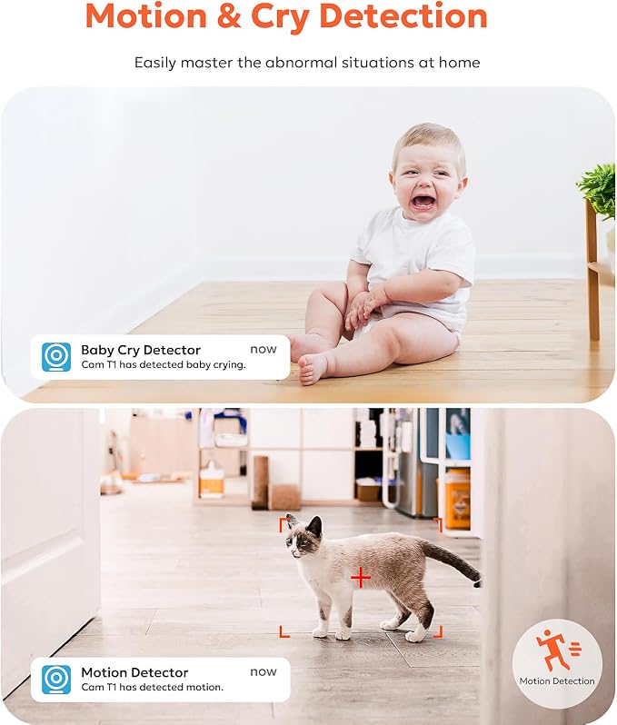 owltron Indoor Security Camera 2K, 2.4GHz WiFi Cameras for Home Security | Baby Monitor Camera with Motion/Cry Detection, Pet & Dog Cam with Phone App, Night Vision, 2-Way Audio, Works with Alexa