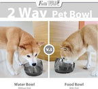 Felli Pet Oblik Acrylic Raised Dog Food Water Bowl Stainless Steel Slanted Oval Dish for Short Leg Puppy & Small Medium Pet, Elevated Tilted Metal Feeder (Smoky, 1.5 Cups Oval Dish)