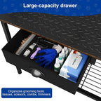 32 Inch Adjustable Dog Grooming Table with Drawer & Non-slip Removable Mat | Pet Grooming Table with Mesh Tray & EVA Protective Lanyard,Professional Grooming Table for small Dogs at Home