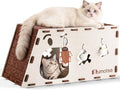 Cat Tunnel House for Indoor Cats, 3-in-1 Felt Cave and Scratcher | Fits 12–22 lb pets, reinforced top supports lounging, joins two units into a 47-inch play zone, includes two catnip bell toys