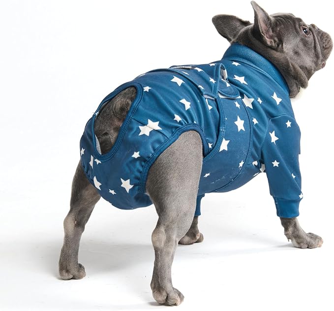 Spark Paws Dog Surgery Recovery Suit – Dog Recovery Suit After Surgery, Anti-Lick Dog Onesie, Abdominal Wound Protector, Soft Cone Alternative for Spay Neuter Male Female Pet Recovery - Stars - XL