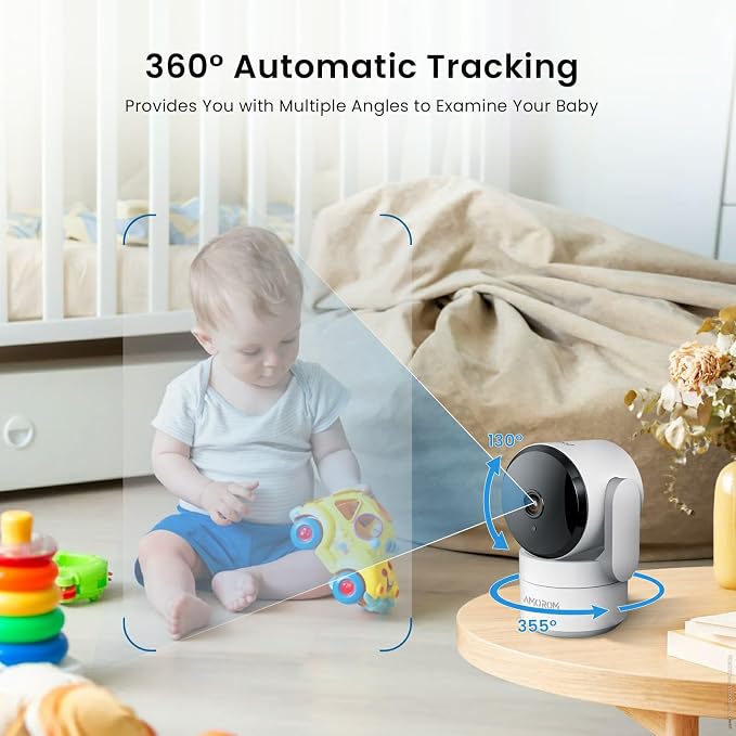 AMOROM Indoor Camera 2K, Alexa Camera for Baby/Elderly/Pet Monitoring | AI Smart Detection & Alarm, 2-Way Audio, Night Vision, 2.4G & 5G WiFi App Control, Cloud & SD Card Storage, 1 Pack