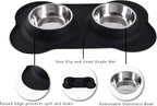 Hubulk Pet Dog Bowls 2 Stainless Steel Dog Bowl with No Spill Non-Skid Silicone Mat + Pet Food Scoop Water and Food Feeder Bowls for Feeding Small Medium Large Dogs Cats Puppies (Extra Large, Black)