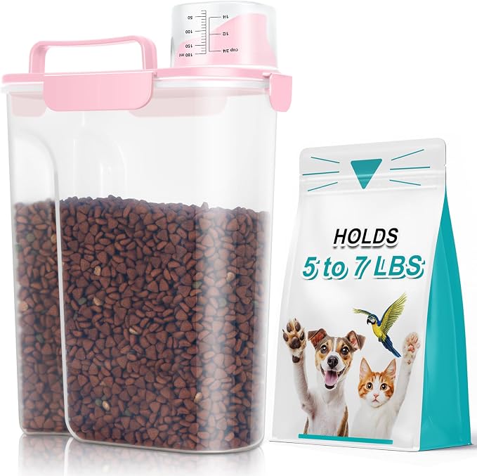 TBMax Cat Dog Food Container 5 to 7 lbs, Secondary Pet Food Storage Beyond a Large Dog Food Bin for Daily Use, Easy-Pouring Bird Seed Dispenser, Portable Travel Kibble Container for Outdoor Feeding