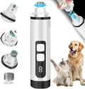 Dog Nail Trimmers Ultra Quiet Electric Pet Dog Nail Clippers Cat Nail Clipper with Led Lights Nail Grinder High Speed Nail File Electric Clippers for Grooming Small, Medium (White)