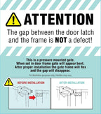 Regalo Safety 30"-35" Extra Wide Baby Gate, Bottom of Stairs & Doorways | Pressure Mounted with Door, For Babies, Toddlers & Pets, Bronze, Tested & Trusted for 30 Years
