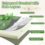 Waterproof Extra Large Dog Bed Washable Outdoor Orthopedic XL Crate Pad 42" | Reversible Wipeable Faux Leather & Soft Flannel, Durable Foam Pet Bed, Removable Cover,Anti-Slip Kennel Pad 41"x27" Green