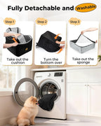 Dog Car Seat for Small/Medium Dogs, Detachable Washable Dog Booster Car Seat Under 35lbs, High-Support Memory Foam,Travel Bed with Storage Pockets