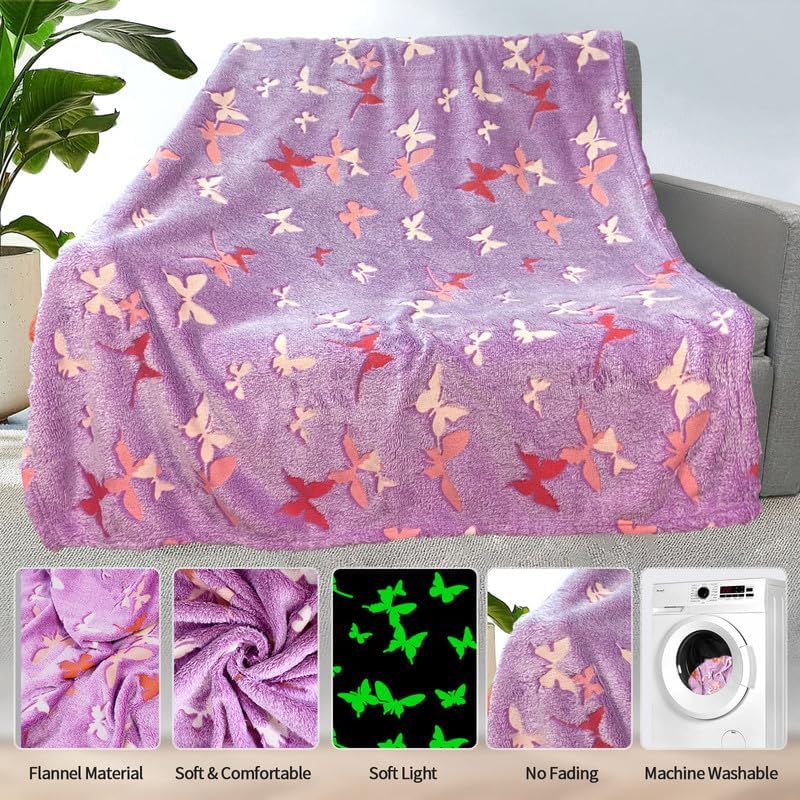 Butterfly Blanket for Women/Girls, Butterfly Gifts for Women Adults, Cute Blankets for Teen Girls, Personalized Blankets for Adults/Kids,Soft Fleece Blanket and Throw,Birthday 40"x 50" - Image 4
