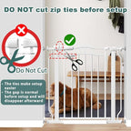 Fairy Baby 53.1"-62.5" Extra Wide Baby Gate for Doorways, Pressure Mounted Dog Gates for Stairs Indoor, Auto-Close Metal Pet Gate for House, No Drill Easy Walk Thru Safety Child Gate with Door, White