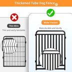 Puppy Playpen Dog Playpens Fence Outdoor Thickened Metal Tube, Low Threshold Dog Play Pen Indoors, 32" Height 16 Panels for Small/Medium/Large Dogs (Black)