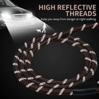 Long Dog Leash for Training 30Ft-Reflective Nylon Rope with Swivel Hook-Recall Agility Lead for Large Small Medium Dogs Outside Walking Hiking-Brown Diam 1/2"