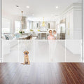 Reinforced 42" Tall Baby Gate 96" Wide Retractable Dog Gate Indoor/Outdoor | Tall Retractable Gate Prevent Crawling Under, Easy One-Hand Operation Safety Lock, Scratch-Resistant Mesh, Easy Install/White