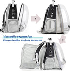 Lollimeow Expandable Cat Backpack Carrier for Large Cats & Small Dogs - Airline Approved Pet Bubble Backpack with Dual-Side Expansion, Perfect for Travel, Hiking & Outdoor Adventures, Up to 16lbs