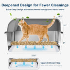 Suzzipaws XL Stainless Steel Sifting Litter Box with Lid for Pine Pellets | 7" Deep High-Sided Non-Stick Stainless Steel Pan with Anti-Leakage and Easy-Clean for Big Cats Using Pellets
