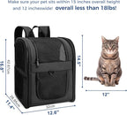 Apollo Walker Dog & Cat Carrier Backpack for 4-18lb Pets - Ventilated Safe Design with Padded Back Support, Breathable Mesh Pet Backpack for Hiking, Travel, Outdoor (Black)
