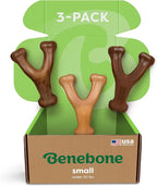 Benebone 3-Pack Wishbone Dog Chew Toy for Aggressive Chewers, Small