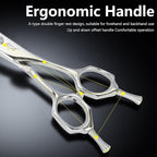 75'' Curved Chunker Shears for Dog Grooming, Professional Japanese 440C Stainless Steel Pet Grooming Scissors with Round Safety Tip & Ergonomic Handle, Sharp Trimming Scissors for Dogs and Cats