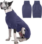 IECOii Great Dane Sweater,5XL Extra Large Sweater for Giant Breed Dogs in Winter,Turtleneck Cold Weather Knit Clothes,Machine Washable,Elastic Pullover for Saint Bernard,Mastiff (Blue,XXXXXL)