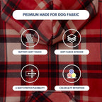 Spark Paws Dog Hoodie – Premium Dog Sweater for Small, Medium, and Large Dogs | Warm Outfits for French Bulldogs, Pitbull, Puppy, Winter Jacket Alternative - Red Plaid, M
