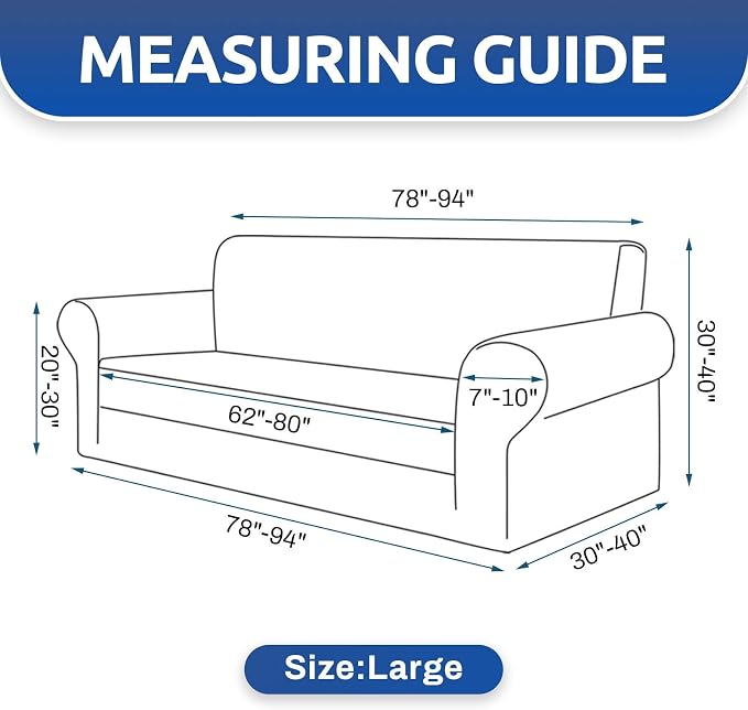 Stretch Couch Covers for Sofa, 3 Cushion Couch Slipcover,Golden | 1-Piece Washable Sofa Cover Pet Friendly(78"-94") Furniture Protector Soft Jacquard, Elastic Bottom for Dogs & Kids