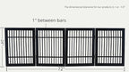Urnporium Pet Dog Gate Freestanding, Strong Durable Folding Wooden Fence, Portable Acacia Hardwood Safety Barrier for Indoor & Outdoor Use (Black Pet Gate, 4 Panel 24" Tall)