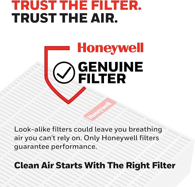 Honeywell HEPA Air Purifier Filter R, 2-Pk for HPA 100/200/300 5000 Series | Airborne Allergen Air Filter Targets Wildfire/Smoke, Pollen, Pet Dander and Dust