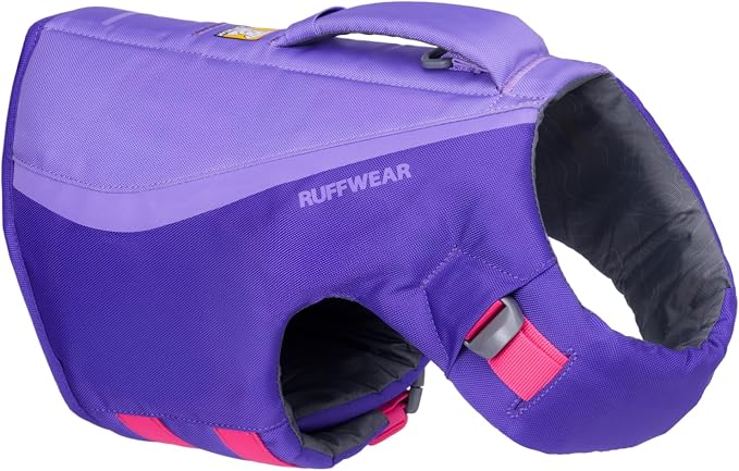 Ruffwear, Float Coat Dog Life Jacket, Premium Buoyancy Swim Vest with Lift Handle, Secure Fit & Reflective Trim, Adjustable Flotation for Swimming, Boating, & Outdoor Adventures, Purple Lily, X-Small