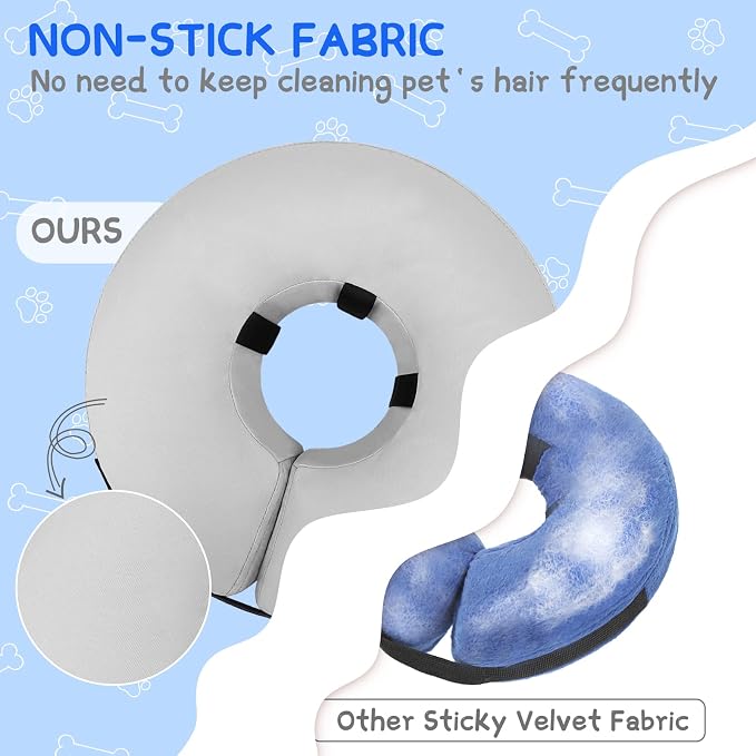 Supet Inflatable Dog Cone Collar Alternative After Surgery, Dog Neck Donut Collar Recovery E Collar for Neuter, Soft Pet Cone for Small Medium Large Dogs