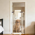 Lumizone 55.12" Extra Tall Pet Gate for Cat Dog 30.12"-38.38" Wide Cream | Extra Tall Cat Gate for Doorway Hallway Stairs Pressure Mounted 1.37" Gap No Drilling Auto-Close Dual-Lock
