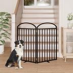 SNUOWU 2 Panels Full Matel Freestanding Dog Gates, 48" Extra Wide 36" Tall Free Standing Dog Pet Gate for Indoor & Outdoor. Foldable Pet Fences for Doorways, House, Stairs, Porch, Deck, Yard
