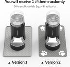 JUNSPOW Cat Water Dispenser with Placemat & Stainless Steel Bowl (4L Black) | Automatic Gravity Water Dispenser for Cats or Small Medium Size Dogs, Large Capacity, Easy to Clean