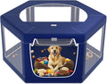 Hexagonal Dog playpen, 45 Inch Soft Puppy Playpen with 600D Oxford Fabric, Stable Structure with Thickend Stainless Steel Tubes, 25.6 Inch Height Pet Playpen for Small and Medium Dogs, Animals