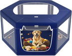Hexagonal Dog playpen, 45 Inch Soft Puppy Playpen with 600D Oxford Fabric, Stable Structure with Thickend Stainless Steel Tubes, 25.6 Inch Height Pet Playpen for Small and Medium Dogs, Animals