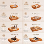 EHEYCIGA Orthopedic Dog Beds Large Sized Dog, Waterproof Washable Pet Bed | Non-Slip Bottom and Egg-Crate Memory Foam XL Dog Couch Bed with Washable Removable Cover, Pumpkin Orange, 41Inch