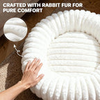 Donut Dog Bed for Large Dogs - Pet Bed with Removable Cover, Self-Heating Winter Pet Beds for Medium & Big Dogs, Egg Tart Design (L) Dog beds Medium Sized Dog self Warming