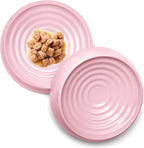 CatGuru Cat Bowls, Whisker Friendly Food Bowl for Indoor Cats, Reliefs Whisker Fatigue, Wide Kitten Dish, Non Slip Pet Dishes, Shallow Pet Plates (Pink, (Pack of 2))