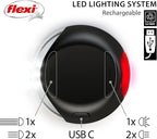 FLEXI LED Lighting System for flexi Retractable Leashes with Rechargeable Battery - Splashproof - Black