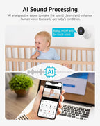 LaView 5MP 3K Cameras for Home Security Indoor,Home Security Camera for Baby/Elder/Pet/Nanny,Baby Cam Starlight Sensor Color Night Vision,US Cloud Service,Compatible with Alexa